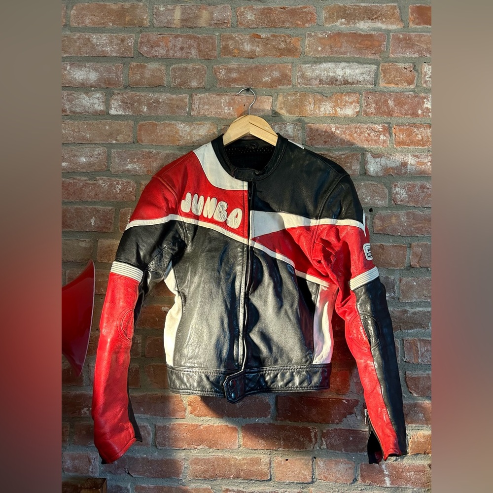 Women's Red and Black Leather Jacket